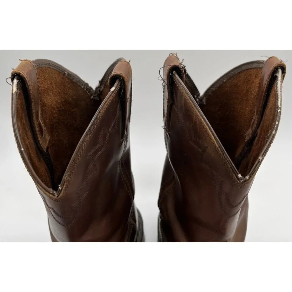 Rocky Original Ride Roper Men’s Brown Leather Western Work Boots Size 9M